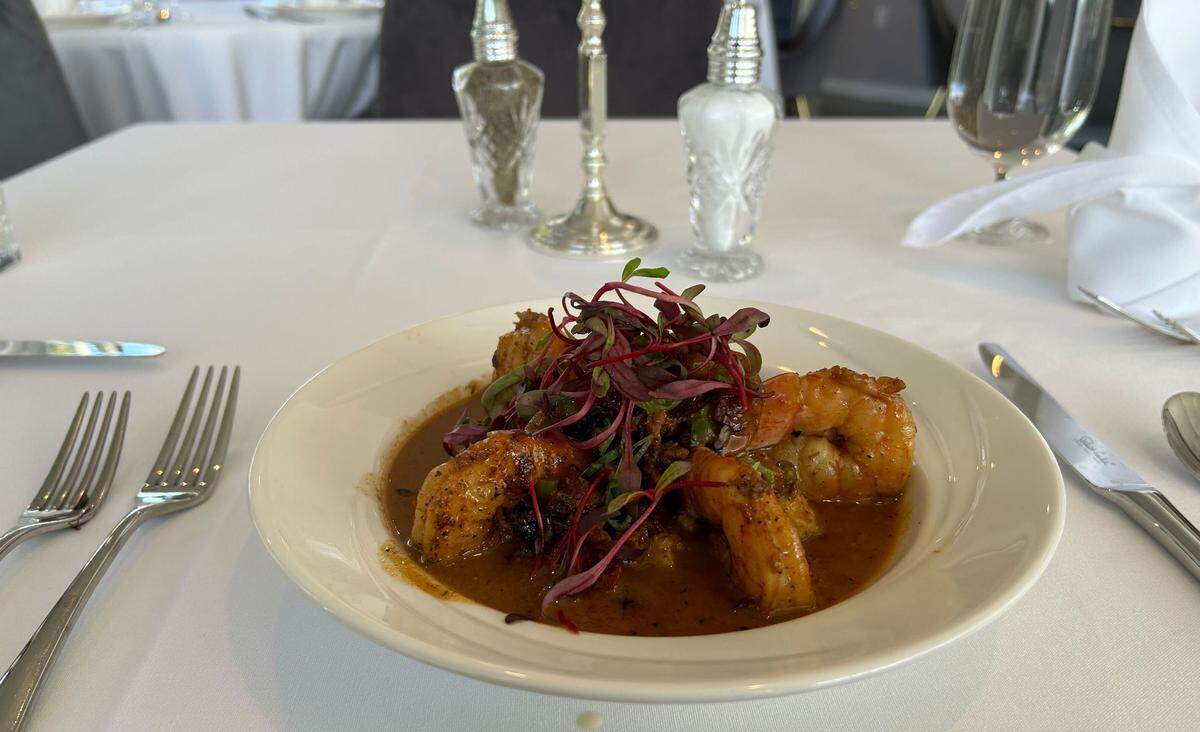 The shrimp and grits at Tribly’s restaurant in Ocean Springs, Mississippi.