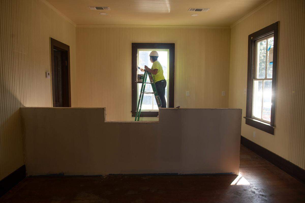 Work continues on The Traveler, a new building at the Walter Anderson Museum of Art, in Ocean Springs.