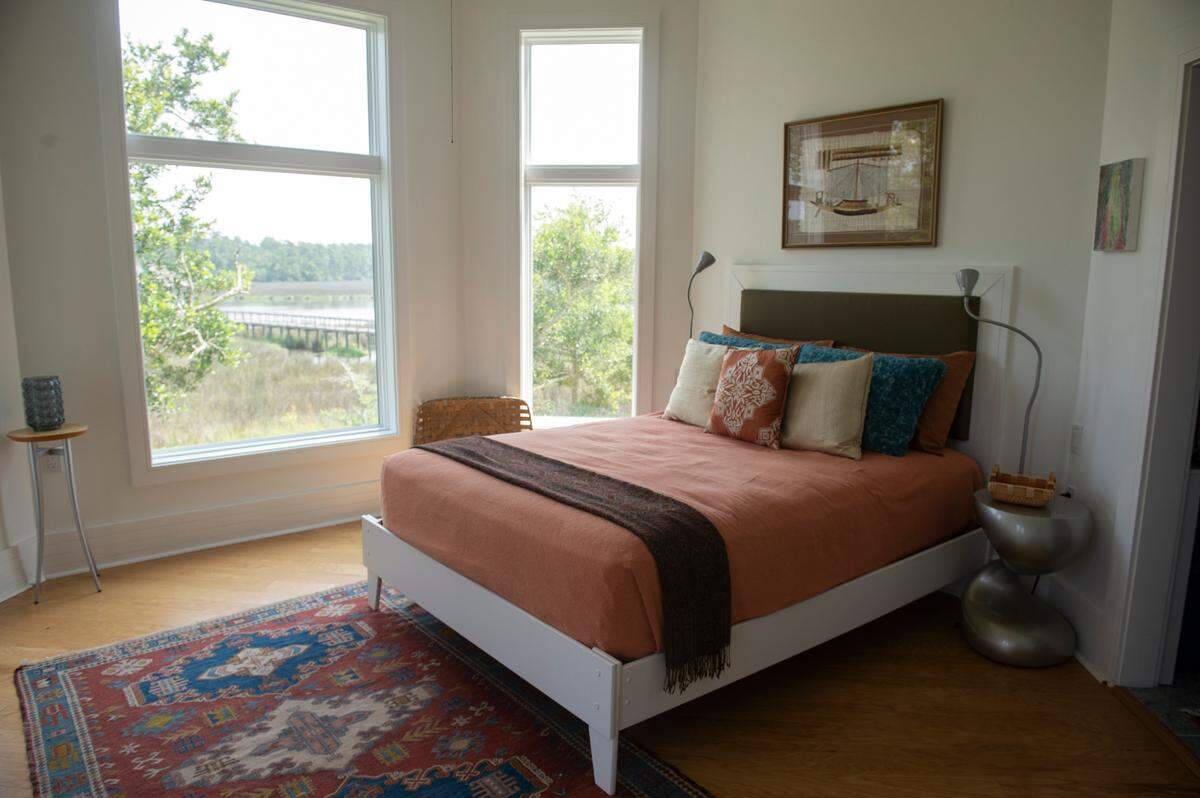 A guest bedroom inside a house for sale off of Rue Rivage in Ocean Springs on Friday, June 9, 2023.