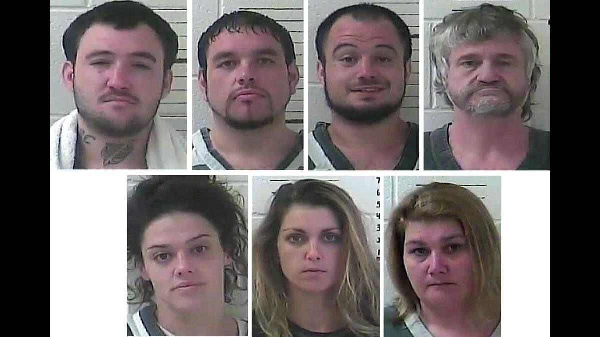 Clockwise from top left: Jacob Seals, Jonathan Anaya,  Paul Favre, Norman Archer, Shannon Champagne, Patricia Netto and Alleigh Ladner.