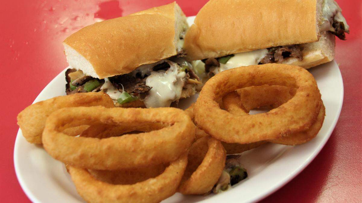 Philly and onion rings.