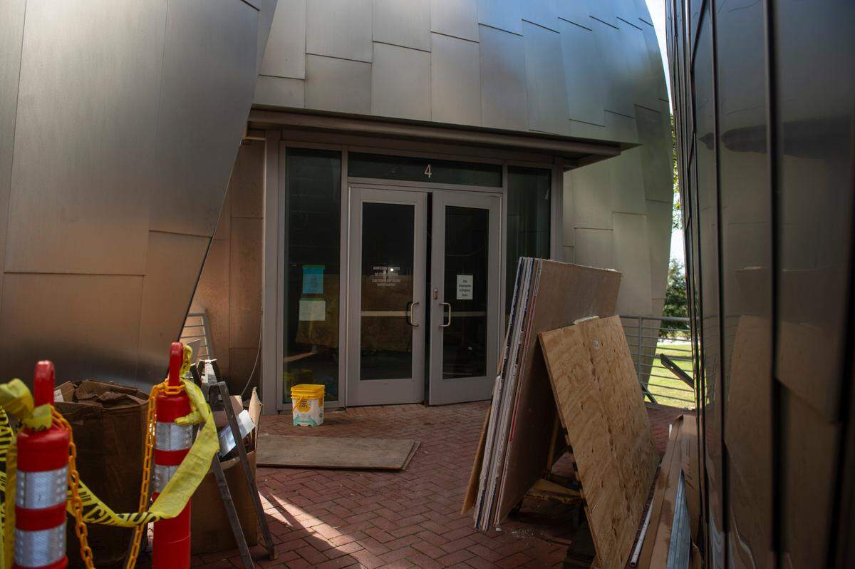 Pod Gallery 4 is under construction at the Ohr-O’Keefe Museum of Art on Tuesday, Dec. 17, 2024. The museum, which was designed by famed architect Frank Gehry, will finally be completed in 2025 after having been under construction for the last 20 years since the museum first broke ground in 2003 but was then destroyed in 2005 by Hurricane Katrina.