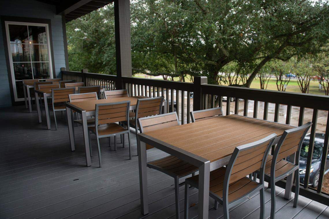 An outdoor eating area at Catch 110, the latest restaurant from Coast Restaurant Group, in Biloxi on Tuesday, Nov. 12, 2024.