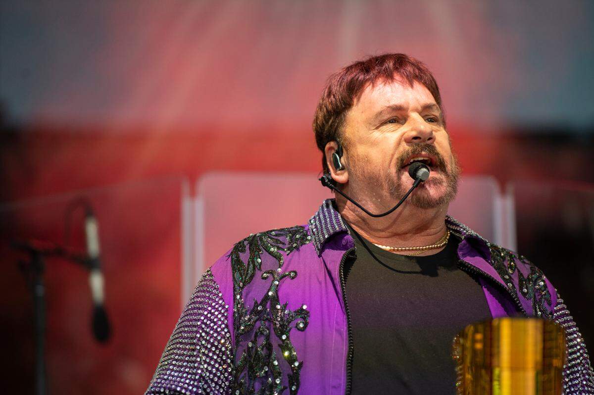 KC and The Sunshine Band performs at the inaugural show at The Sound Amphitheater in Gautier on Friday, April 12, 2024.
