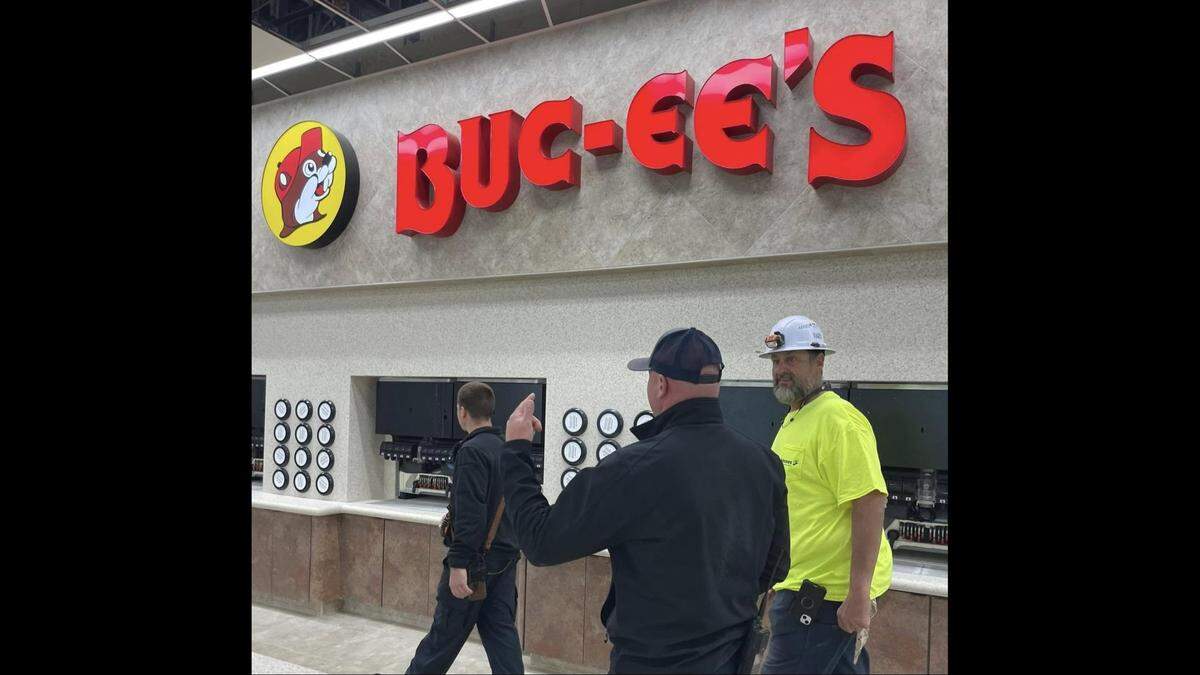 A Buc-ee’s sign welcomes inspectors from Harrison County to the first of the company’s travel centers in South Mississippi. The staff is beginning inspections ahead of the opening, scheduled for later this spring.
