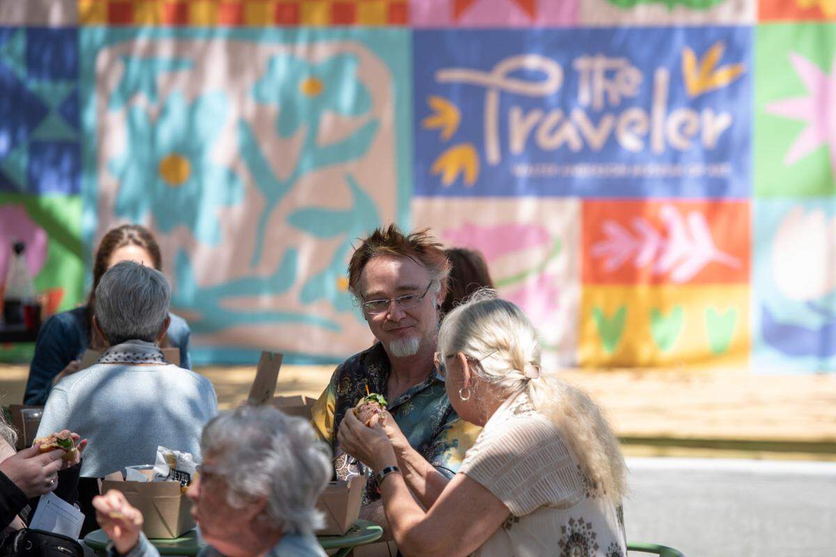 Visitors eat lunch at The Traveler, a new extension to the Walter Anderson Museum of Art, in Ocean Springs. The first pop-up dinner is May 3.