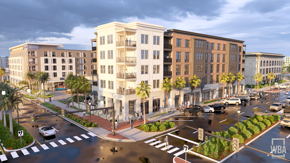 This rendering shows the mixed-use development coming to downtown Gulfport. The $105 million investment will bring apartments, a hotel, parking, shops, restaurants and a parking garage, all within walking distance of the beach and amenities of the city. The groundbreaking is Friday, March 20.