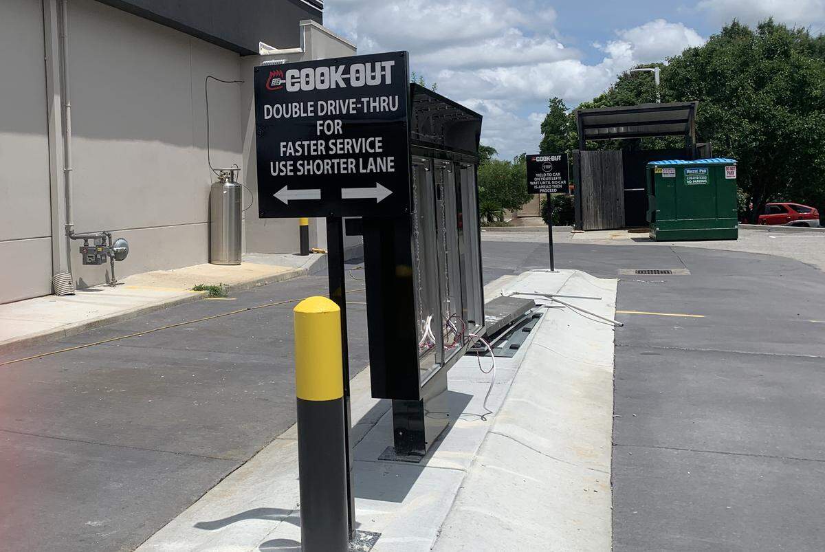 Take out from Cookout will be speedier thanks to double lanes.