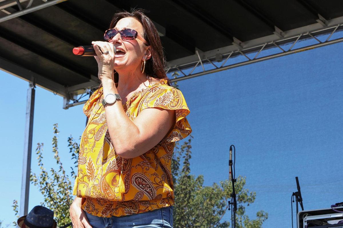 Jezebel entertains on the main stage during the Ocean Springs Cruisin’ the Coast Block Party, October 8, 2021.