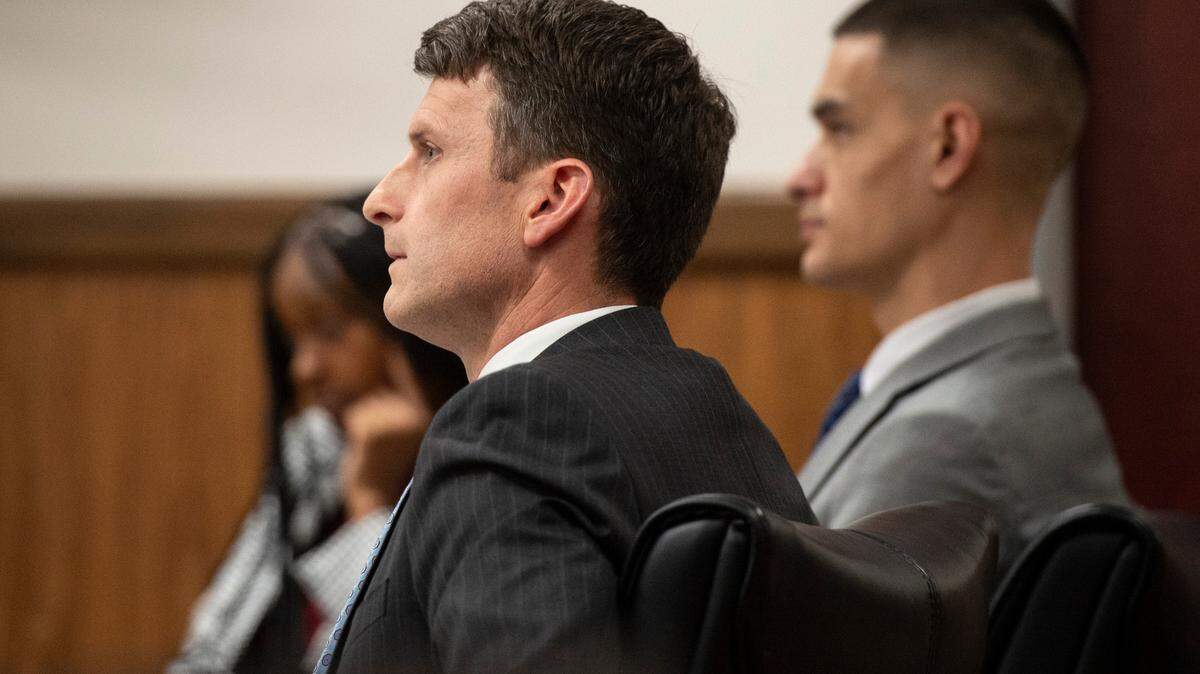 Assistant District Attorney Matthew Burrell listens during Moran’s revocation hearing at Harrison County Circuit Court in Gulfport on Thursday, Dec. 19, 2024. 