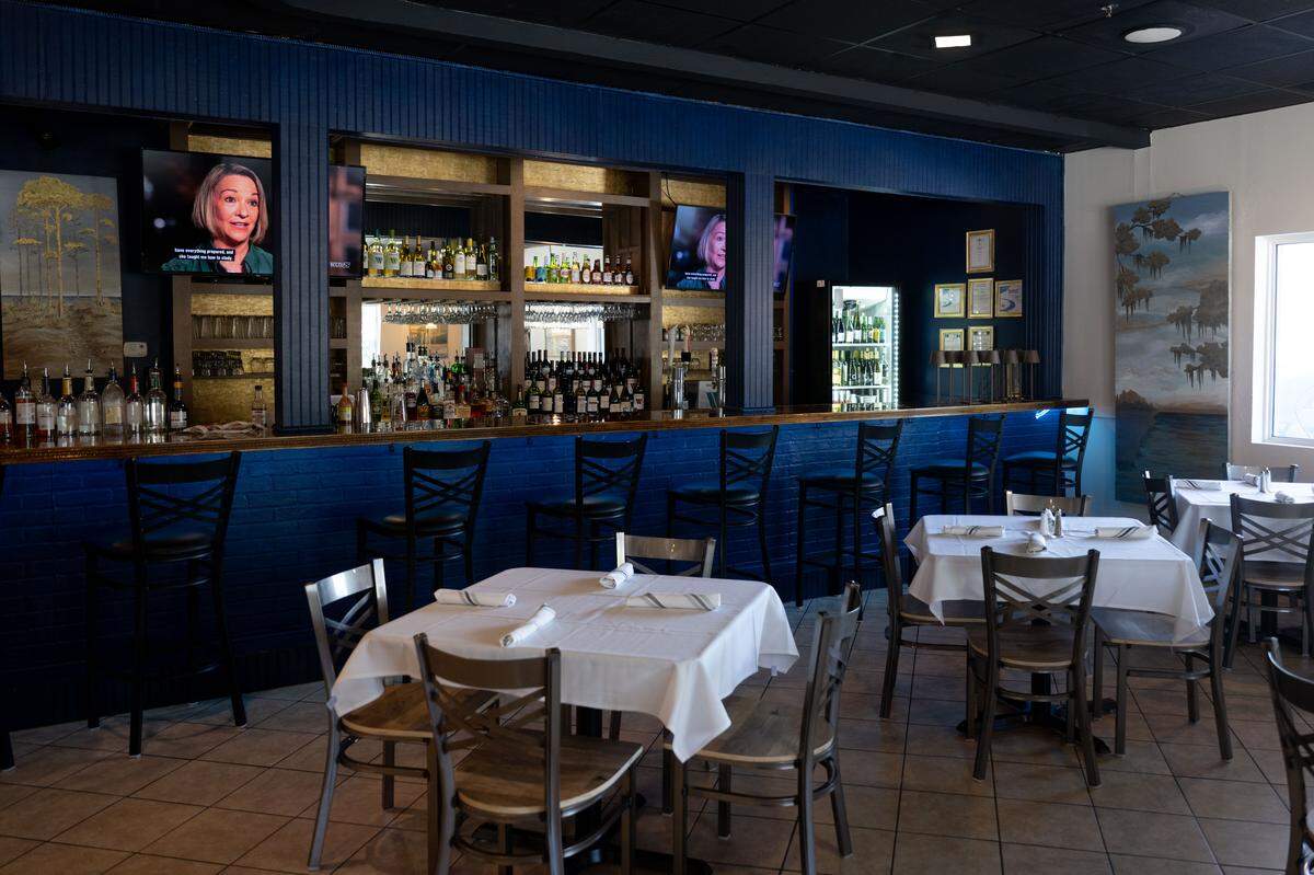 The bar and dining area at Coastal Kitchen in Long Beach on Tuesday, Feb. 24, 2026.