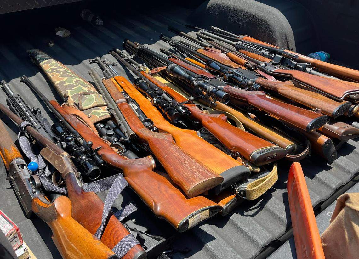 Biloxi Police said authorities seized 24 rifles reported stolen from Harrison County.