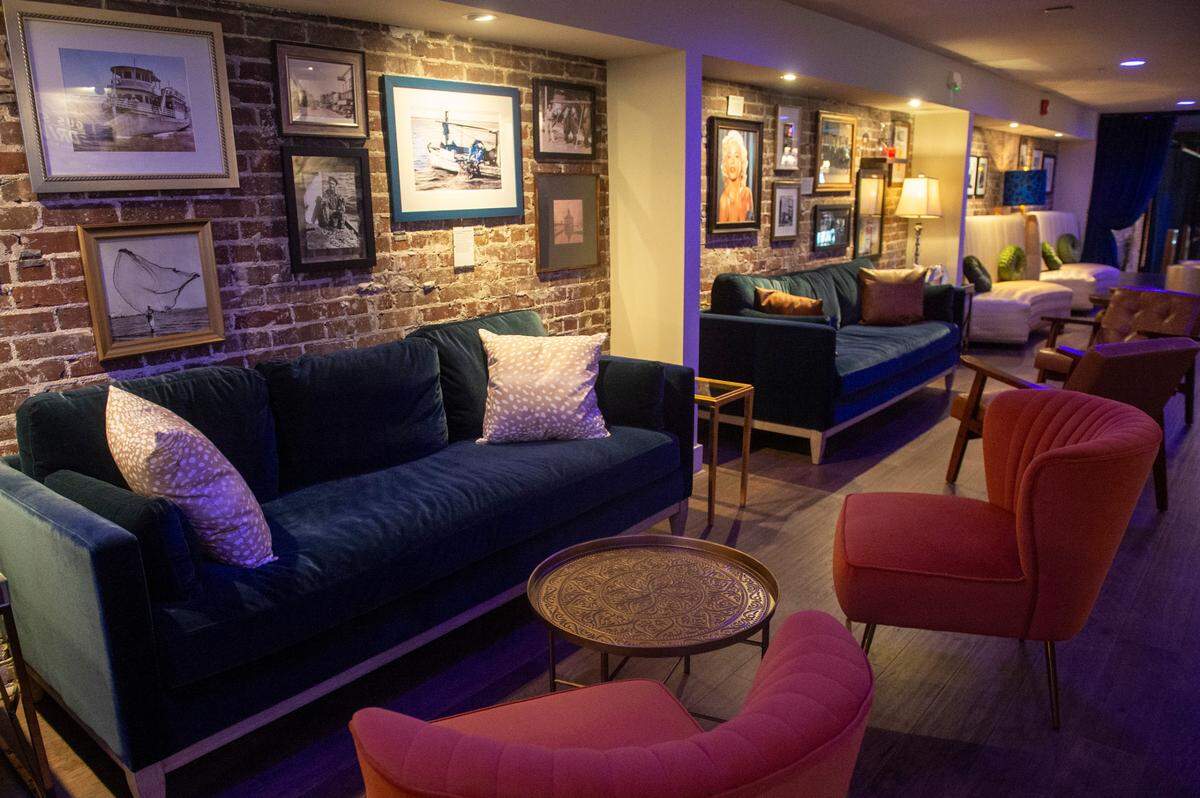 Couches and chairs decorate Ground Zero’s new Backroom Lounge on the second floor of the Biloxi location, complete with a step back into the golden age of Biloxi entertainment.