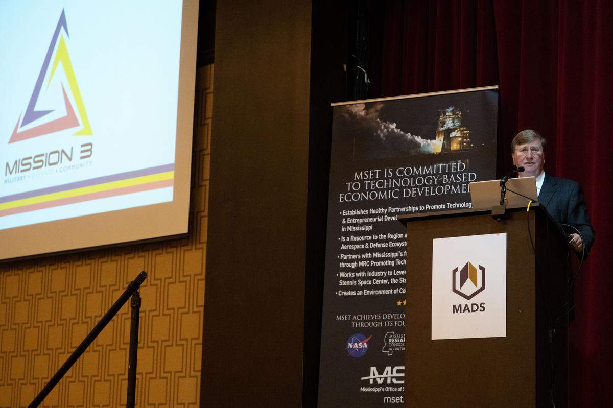Gov. Tate Reeves announces Mission 3 during a news conference Thursday at the Golden Nugget Casino in Biloxi.