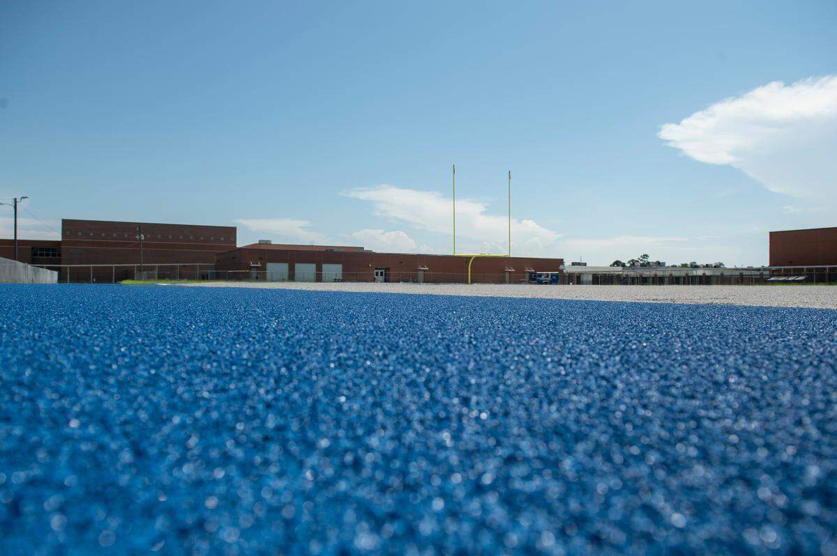 A new track is being put in at Gulfport High School in Gulfport on Monday, July 11, 2022.