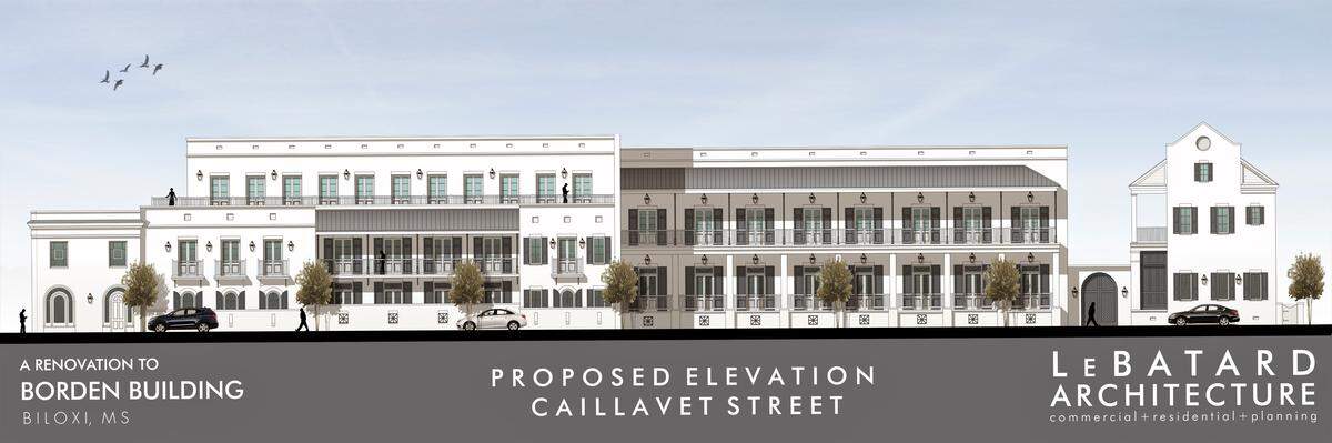 In what was Josette’s costume shop and Borden Dairy, the building along Caillavet Street and Howard Avenue will become 902 Howard apartments. This is a project of Nicaud Restaurant Group.