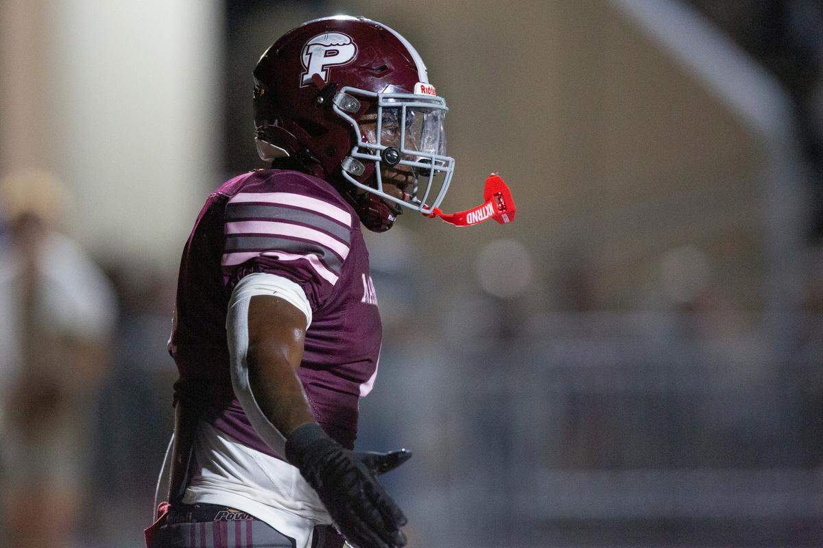 Picayune’s Darrell Smith reacts after a play during a game between George County and Picayune at Lee-Triplett Stadium in Picayune on Friday, Nov. 1, 2024.