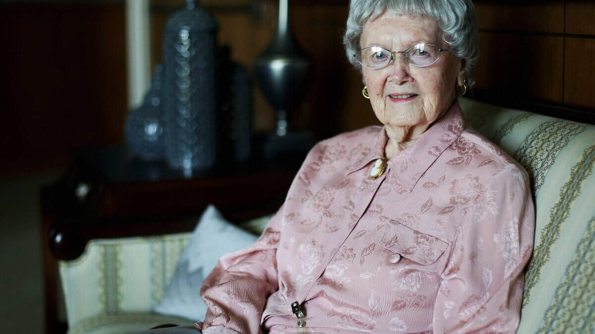 AMANDA McCOY/SUN HERALDMarion Ritchie, 98, was living at the Armed Forces Retirement Home when Hurricane Katrina hit in 2005. Ritchie said she remembers feeling safe in the building, which was constructed in 1976 to withstand another Hurricane Camille.