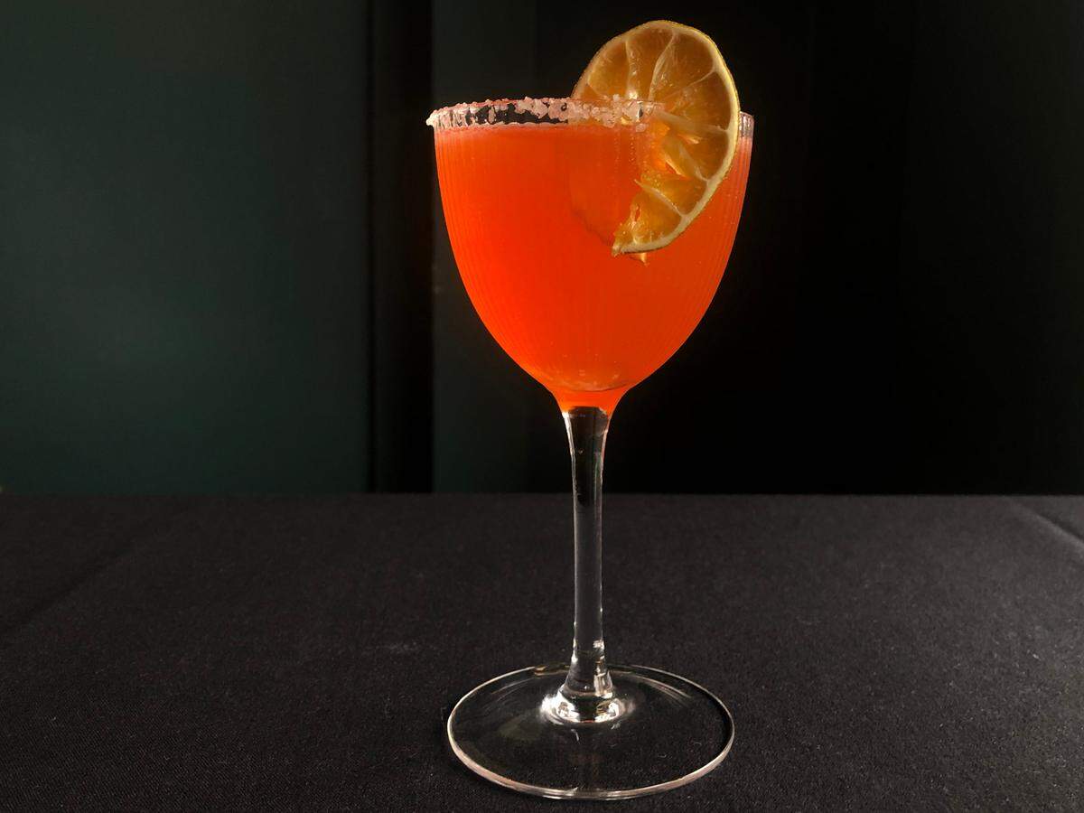 The aperol margarita at Evergreen, a new restaurant concept replacing Charred, in Ocean Springs on Thursday, Sept. 28, 2023.