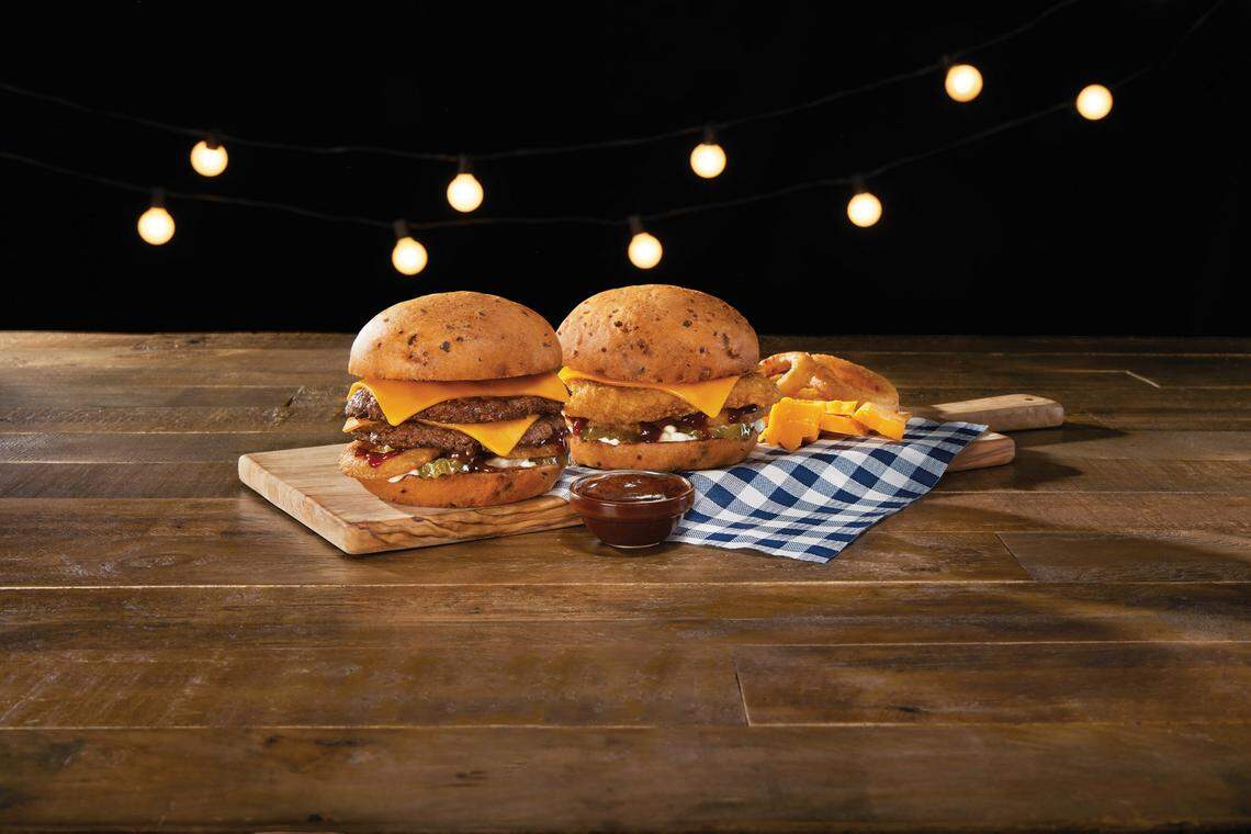 The Smokehouse BBQ Cheddar Pub Burger and Crispy Chicken Sandwich will debut April 10 at Culver’s restaurants across the U.S.