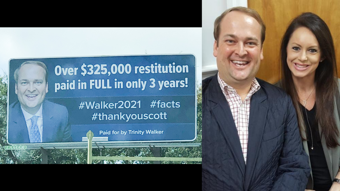 Trinity Walker buys OS billboards thanking husband for repaying stolen taxpayer money
