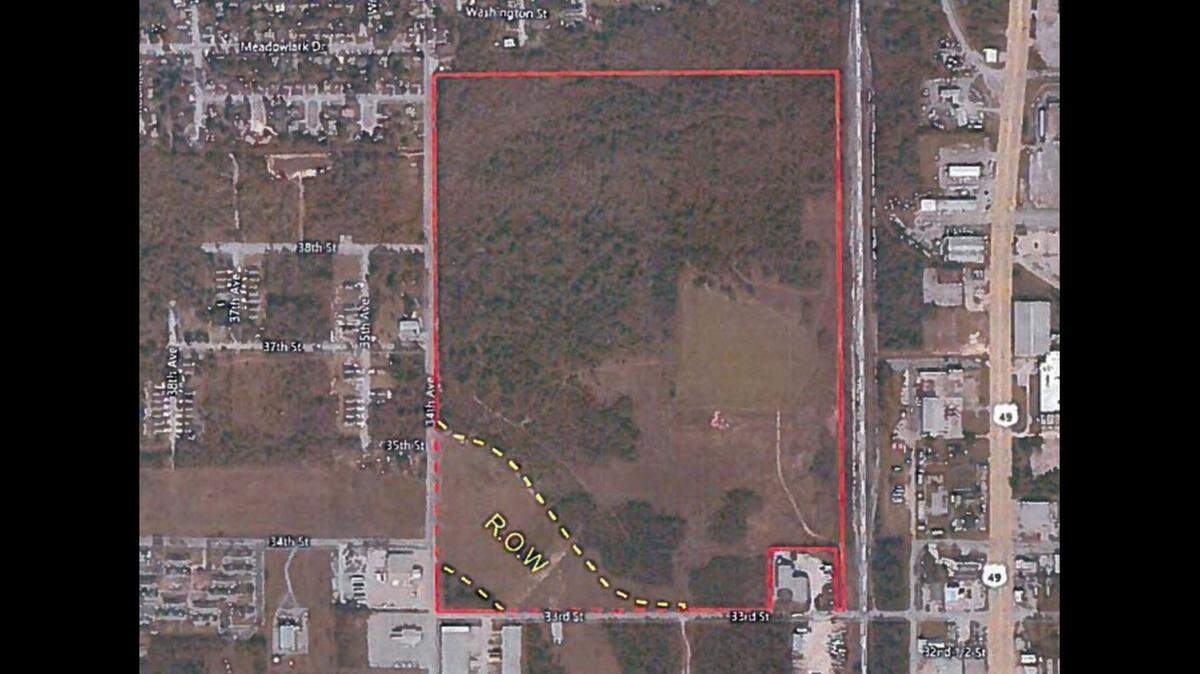 This graphic shows the boundaries of the north port property, which sits northeast of 33rd Street and 34th Avenue. The port wants to develop 16 acres in the southwest section for Department of Defense storage next to the Kansas City Southern Railway line. Residents fear contamination from the land, where a fertilizer company was once located.