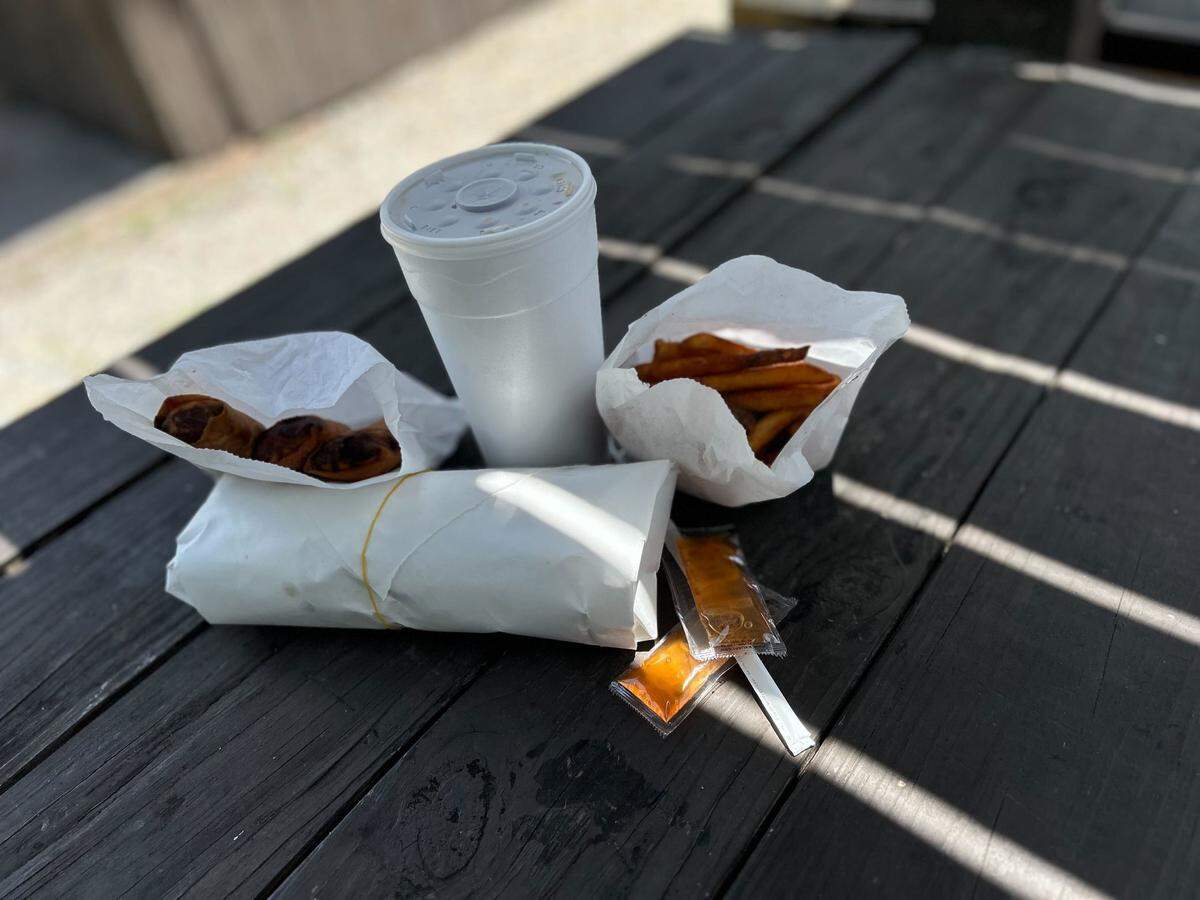 A wrapped po’boy meal from Ben’s Deli in Gulfport, Mississippi