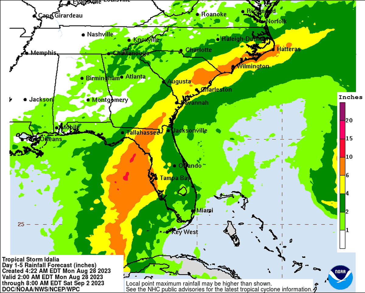 Outer bands of Hurricane Idalia could bring much-needed rain to South Mississippi. The forecast is for 1-2 inches for most of the Coast, with some higher amounts possible.