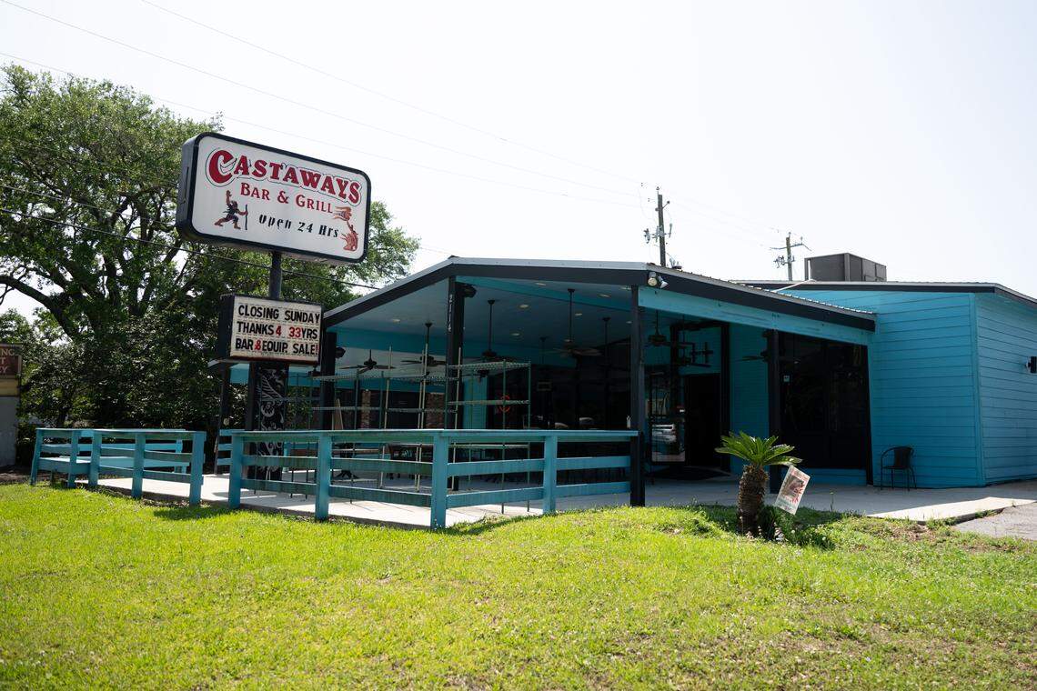 The outside of Castaways in Ocean Springs on Monday, April 27, 2026.