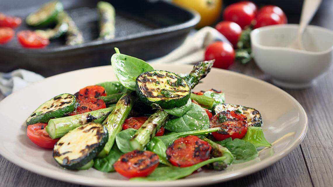 Grilled veggie bowl is one way to take advantage of fresh vegetables