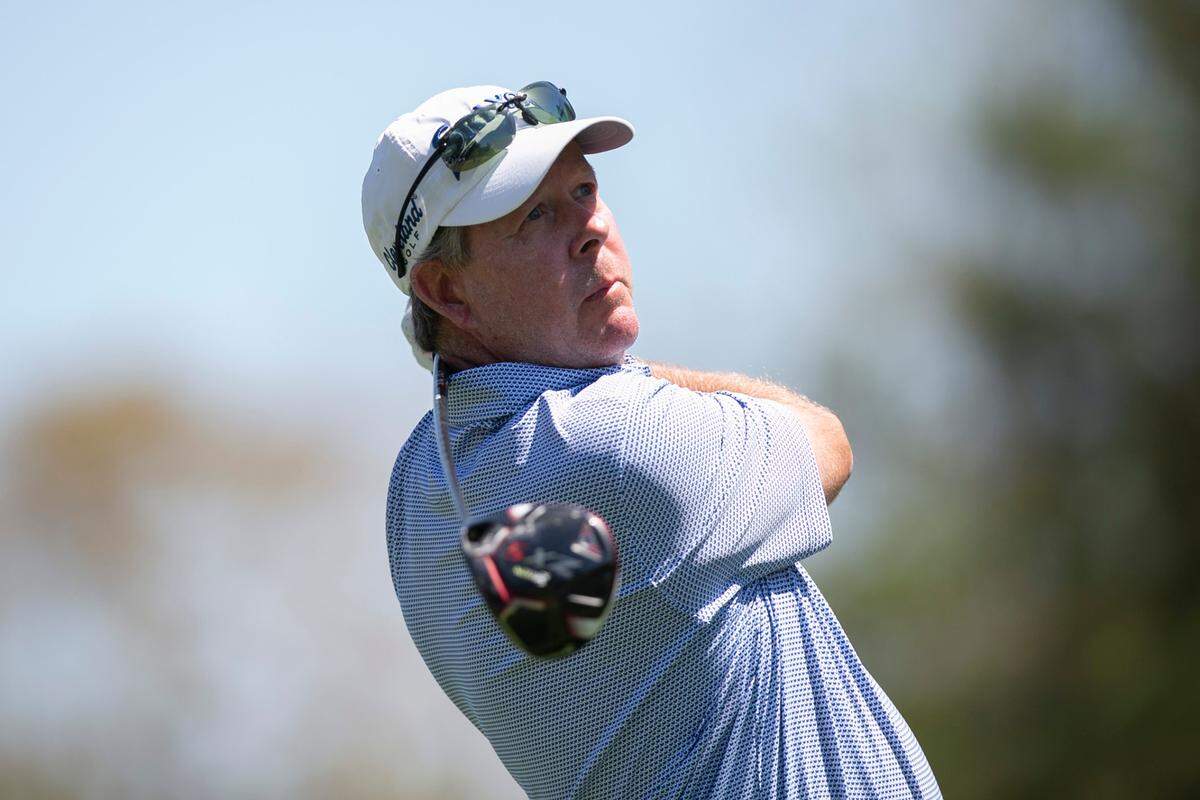 Glen Day tees off during the Rapiscan Systems Classic at Grand Bear Golf Course in Saucier on Sunday, April 3, 2022.