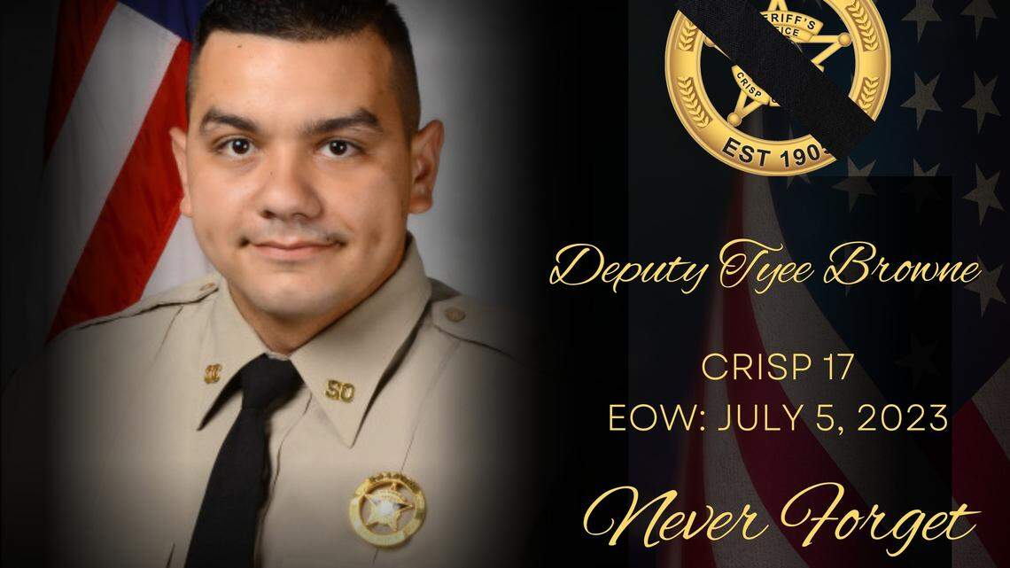 Deputy Tyee Browne was shot and killed during a traffic stop in Crisp County, Georgia, according to the county sheriff’s office.