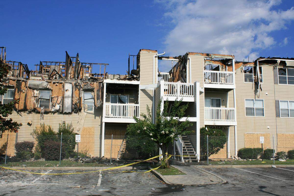 Fire damage totally destroyed four units and heavily damaged six during the fire at Providence Point this weekend, the Biloxi fire department said.