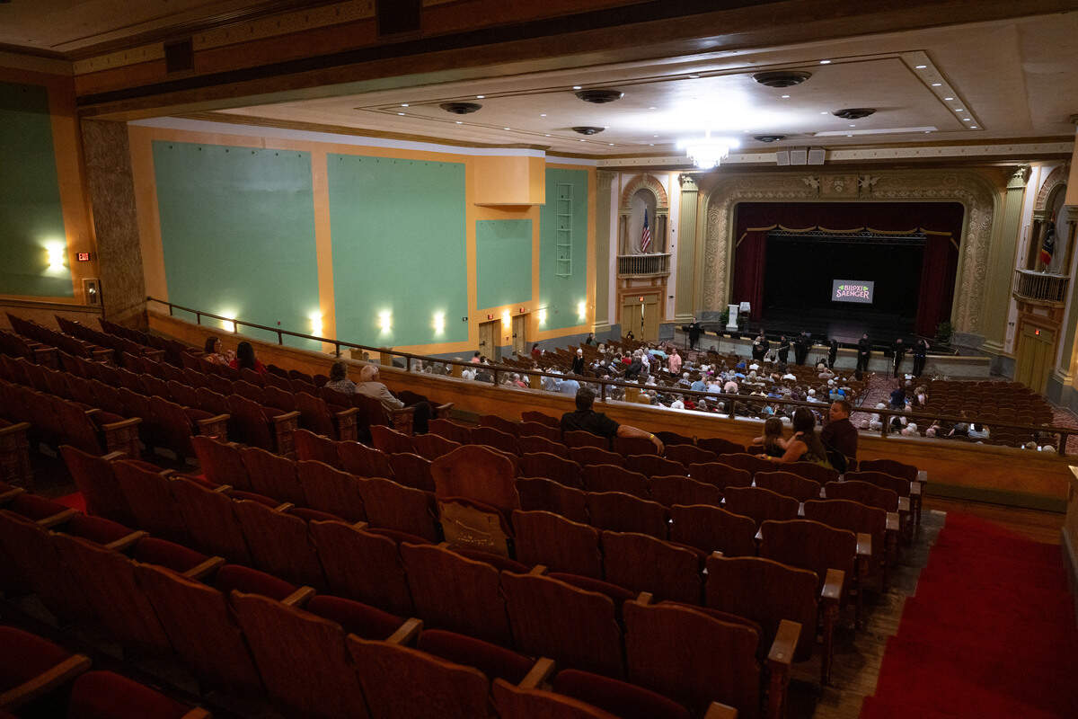 People fill into the main auditorium during a grand opening celebration at the Saenger Theatre in Biloxi on Saturday, June 6, 2026.