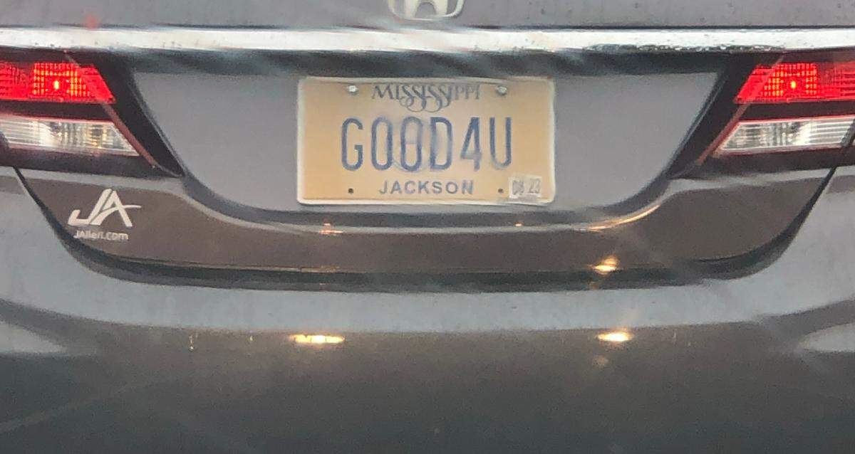 Someone’s a big Olivia Rodrigo fan with this “GOOD4U” license plate. Maybe they just got their driver’s license last week?