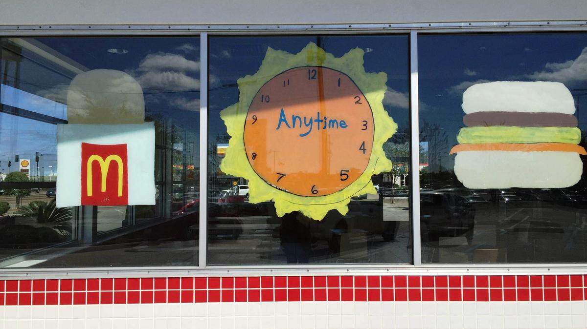 JEFF CLARK/SPECIAL TO THE SUN HERALDMcDonald's restaurants throughout the nation began serving breakfast menu items past the prior 10:30 a.m. cutoff time.