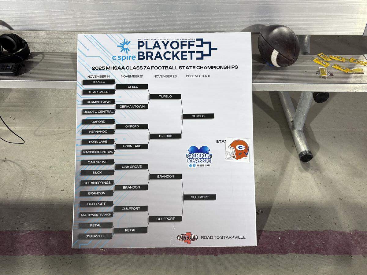 The Class 7A playoff bracket was completed with a Gulfport helmet Saturday at Davis Wade Stadium in Starkville.