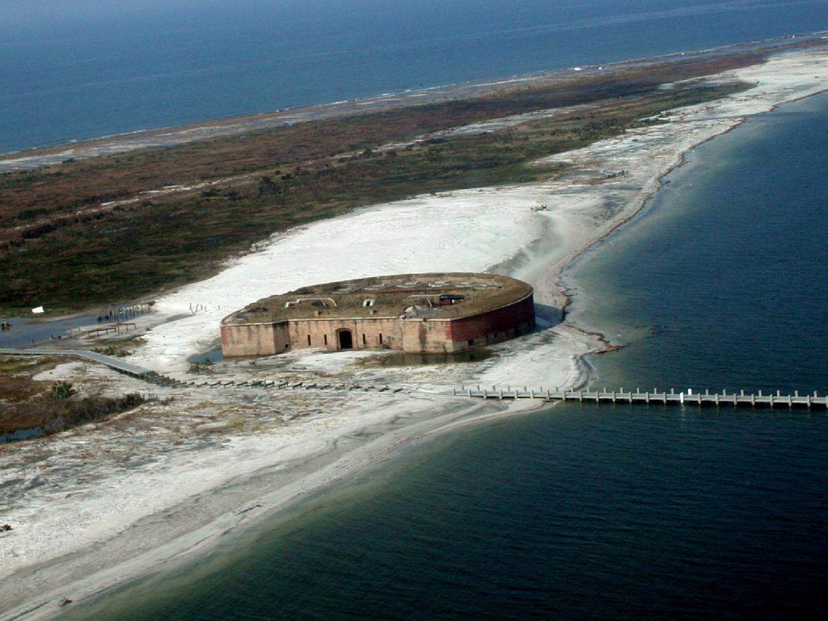 Fort Massachusetts on West Ship Island is a favorite destination of visitors to Gulf Islands National Seashore. Closing the Camille Cut has created miles more of Ship Island to explore.