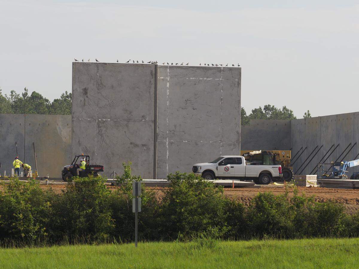Besides the people seeing the billboards for Buc-ee’s along I-10, laughing gulls were perched atop the new walls of Buc-ee’s on Wednesday.