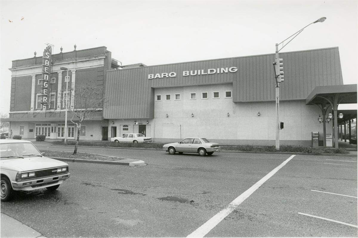 Urban Renewal changed the look of the Barq Building, seen here on the Reynoir Street side, next to Saenger Theatre. Both buildings in downtown Biloxi are being restored.
