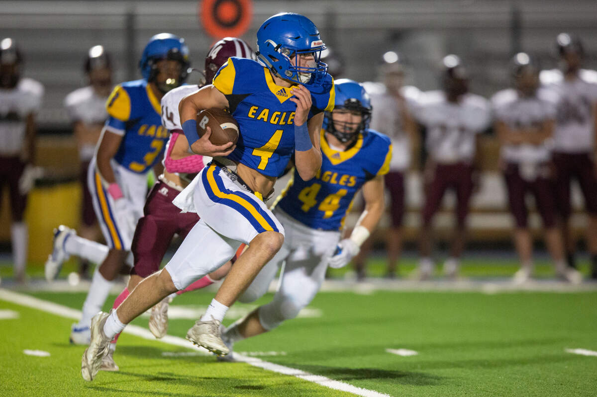 Resurrection’s Luke Schnoor runs the ball during a game against Richton at Gautier High School in Gautier on Friday, Oct. 14, 2022.