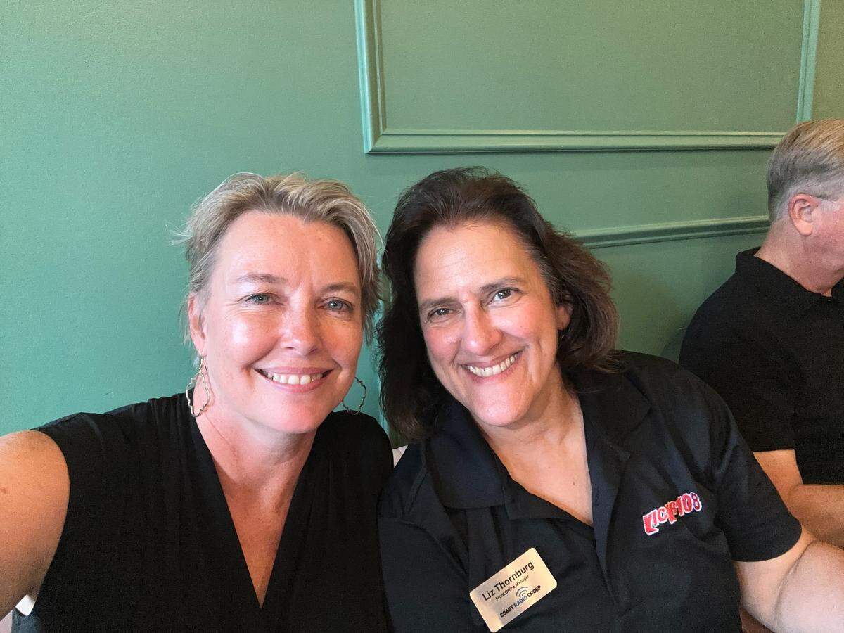 Liz Thornburg, right, smiles for a photo. Her friend, Katherine Sutton, said Thornburg was deeply generous and humble.