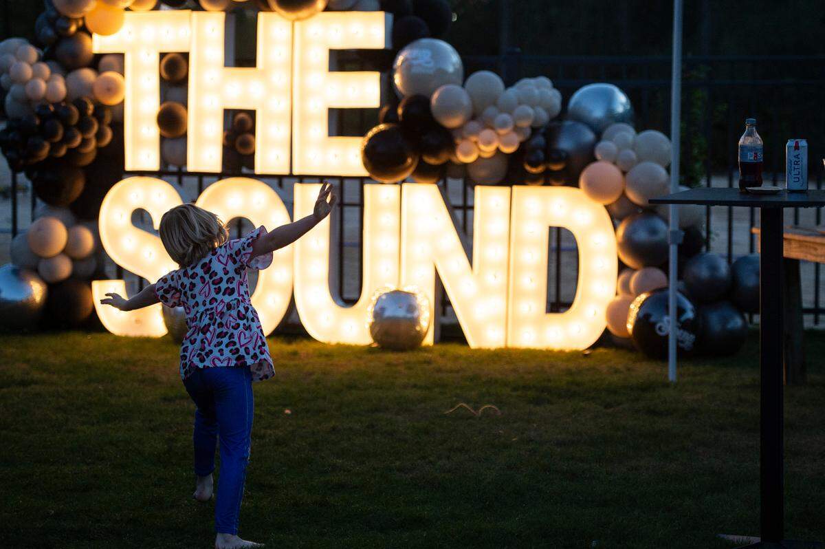 A young fan dances during the KC and The Sunshine Band performance at the inaugural show at The Sound Amphitheater in Gautier on Friday, April 12, 2024.