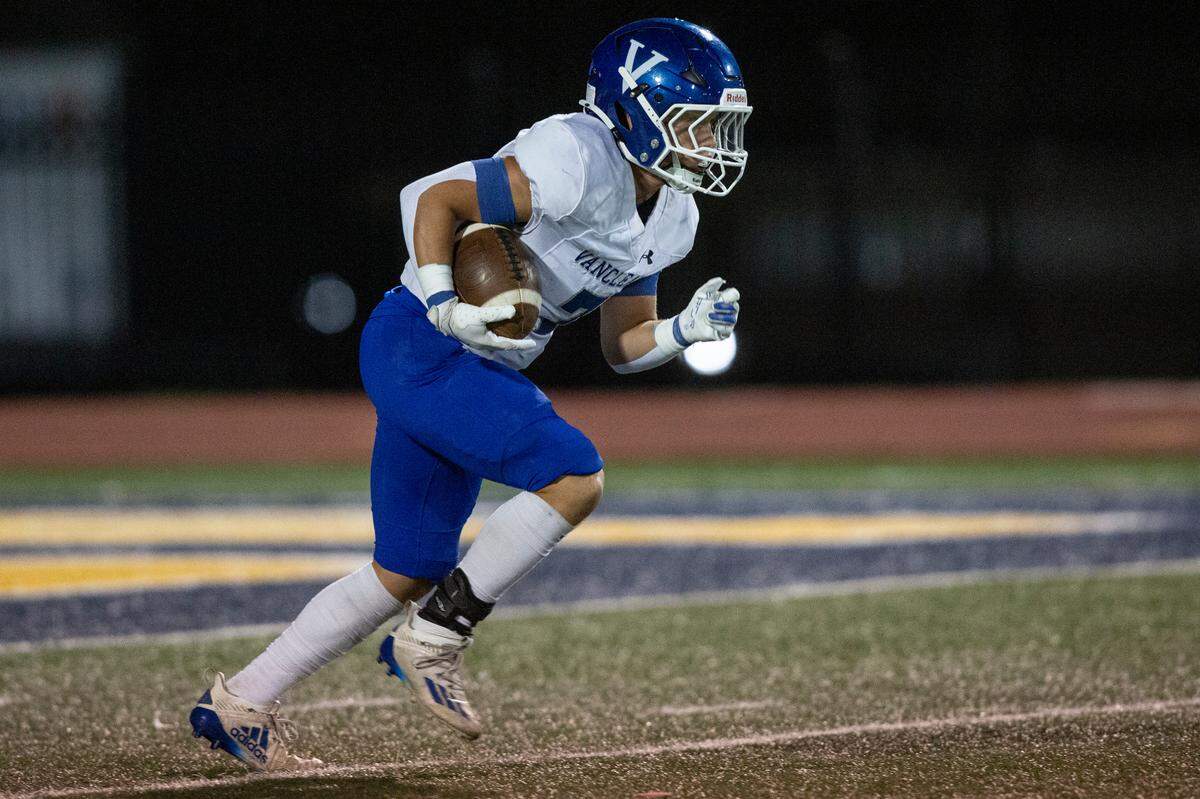 Vancleave’s Kyle Capers runs the ball down the field during a game between Stone County and Vancleave at MGCCC in Perkinston on Friday, Oct. 18, 2024.