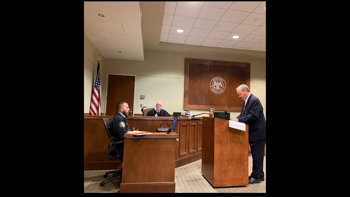 Harrison County prosecuting attorney, Herman Cox, questions Gulfport Police Detective, Justin Clifton, during a preliminary hearing in the first-degree murder case of Jerri Lynn Roby before Justice Court Judge Albert Fountain in February.