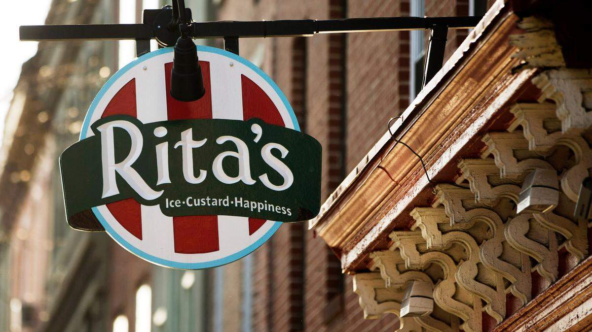 This April 2, 2015 photo shows pretzels a Rita’s Italian Ice location in Philadelphia. Rita’s and other Philadelphia-area purveyors are taking their regional brands far beyond the mid-Atlantic region. (AP Photo/Matt Rourke)