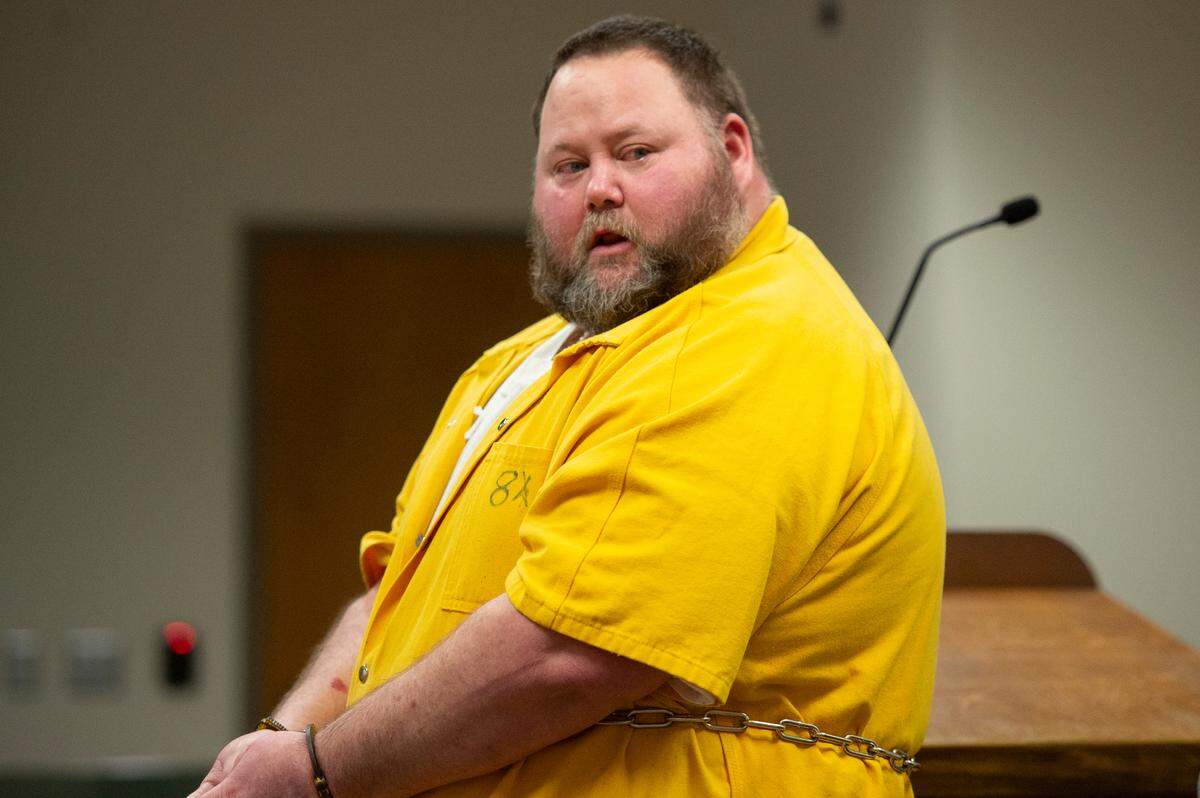 Joseph Leo Nangle leaves the courtroom in Jackson County Circuit Court on Tuesday, Oct. 22, 2024, following his sentencing. Nangle was sentenced to 50 years, with 45 to serve, in the DUI deaths of Mary “Julie” Kelley and Elizabeth “Lisa” Kelley Conners.