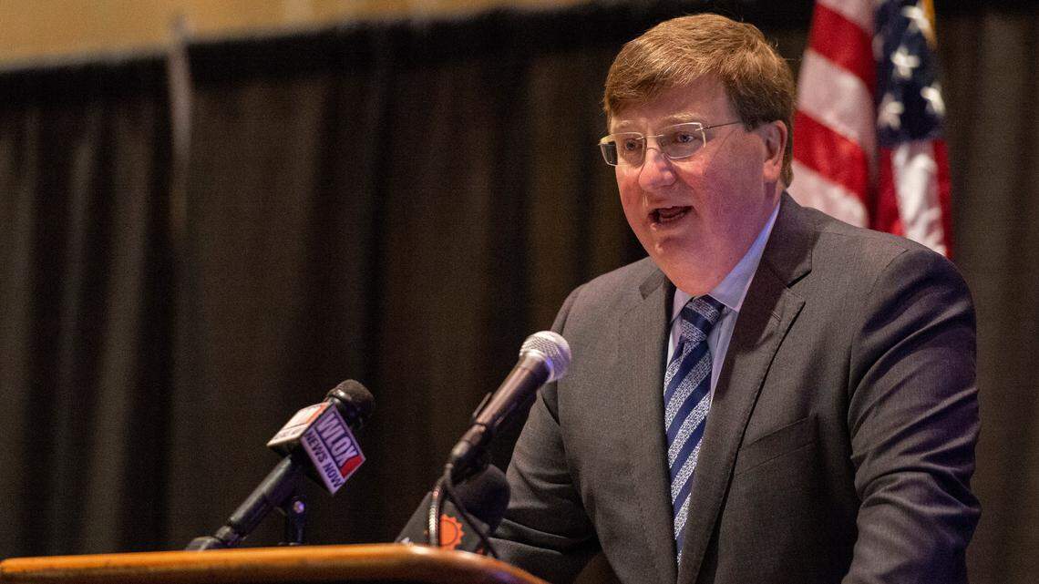Mississippi Governor Tate Reeves at the Mississippi Coast Coliseum in Biloxi on Tuesday, Nov. 9, 2021, said he has no plans to call for a special session.