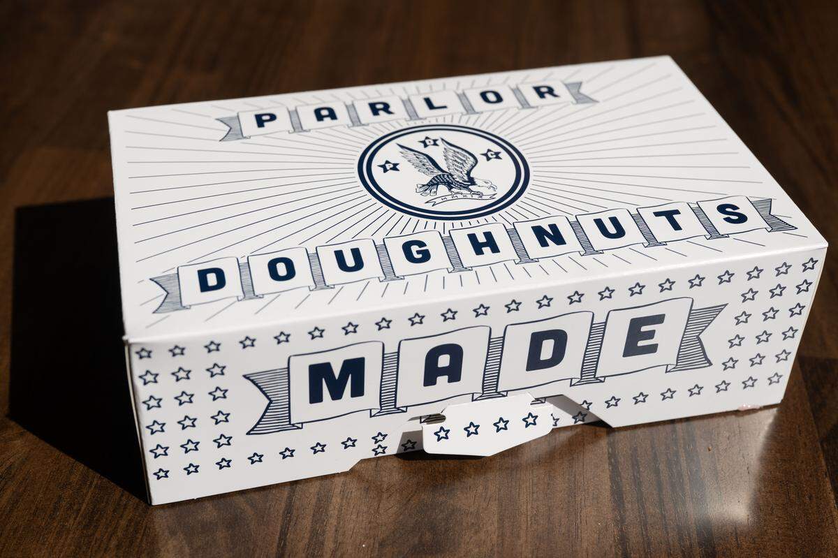 A box of doughnuts at Parlor Doughnuts on Thursday, October. 16, 2025.