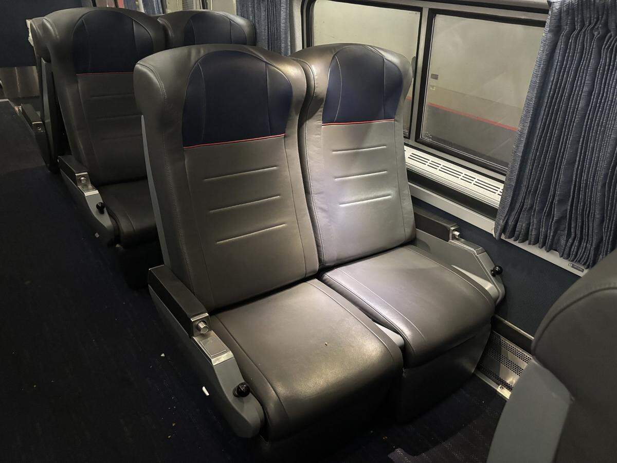 Coach seats on Amtrak’s new Mardi Gras Line from New Orleans, through South Mississippi to Mobile have no middle seat and have free WiFi and access to the food service featuring regional cuisine.